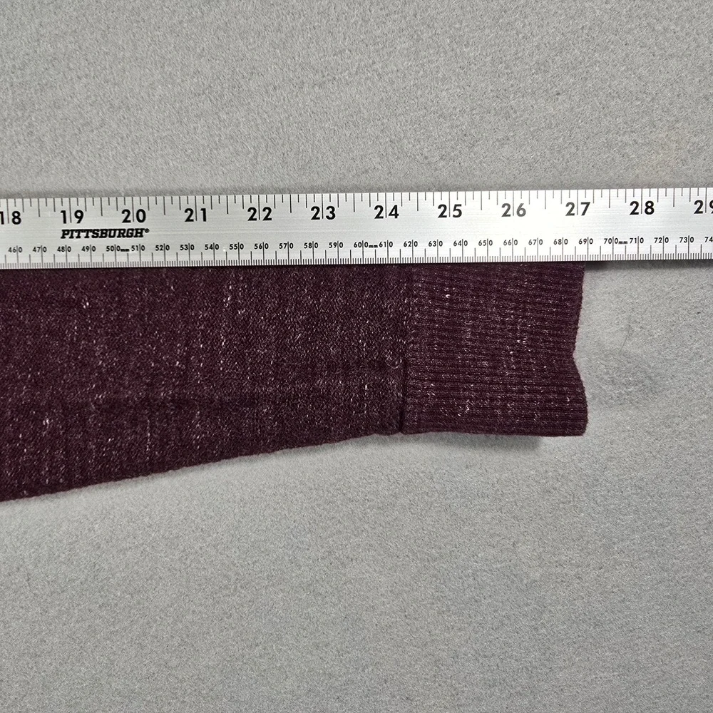 Gap Mens Small Burgundy Sweater Pullover Crew Neck Raglan Cotton Marl Knit
